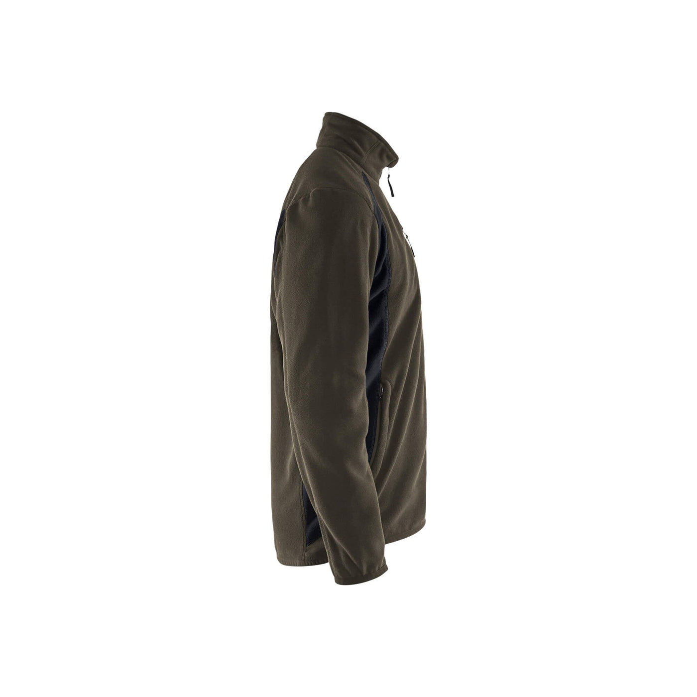 Blaklader 47302510 Workwear Fleece Jacket Dark Olive Green/Black Right #colour_dark-olive-green-black