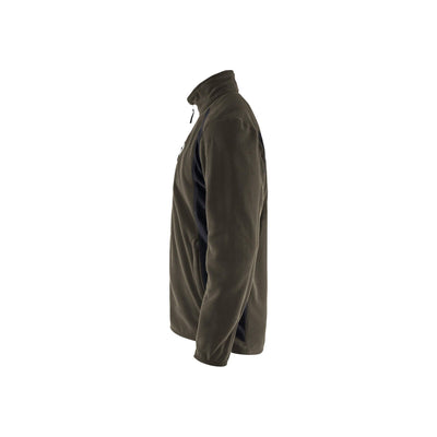 Blaklader 47302510 Workwear Fleece Jacket Dark Olive Green/Black Left #colour_dark-olive-green-black