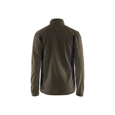 Blaklader 47302510 Workwear Fleece Jacket Dark Olive Green/Black Rear #colour_dark-olive-green-black