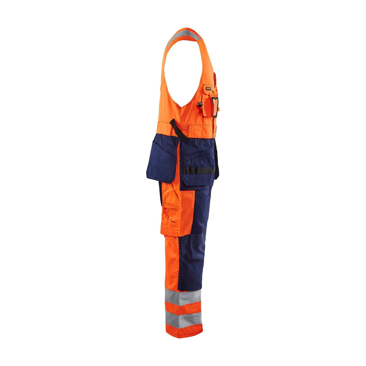 Blaklader 26531804 Workwear Hi-Vis Overalls Orange/Navy Blue Right #colour_orange-navy-blue