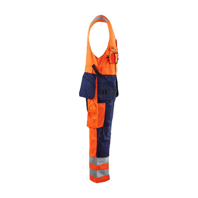 Blaklader 26531804 Workwear Hi-Vis Overalls Orange/Navy Blue Right #colour_orange-navy-blue