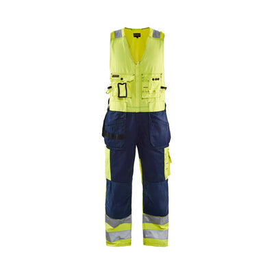 Blaklader 26531804 Workwear Hi-Vis Overalls Yellow/Navy Blue Main #colour_yellow-navy-blue
