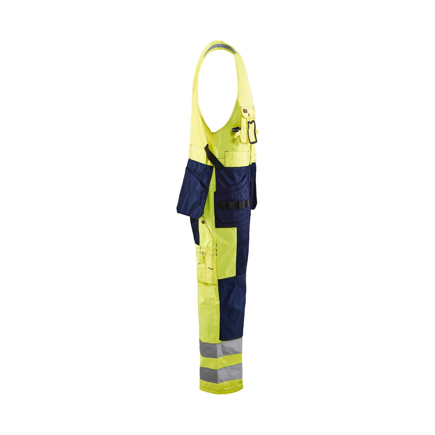 Blaklader 26531804 Workwear Hi-Vis Overalls Yellow/Navy Blue Right #colour_yellow-navy-blue