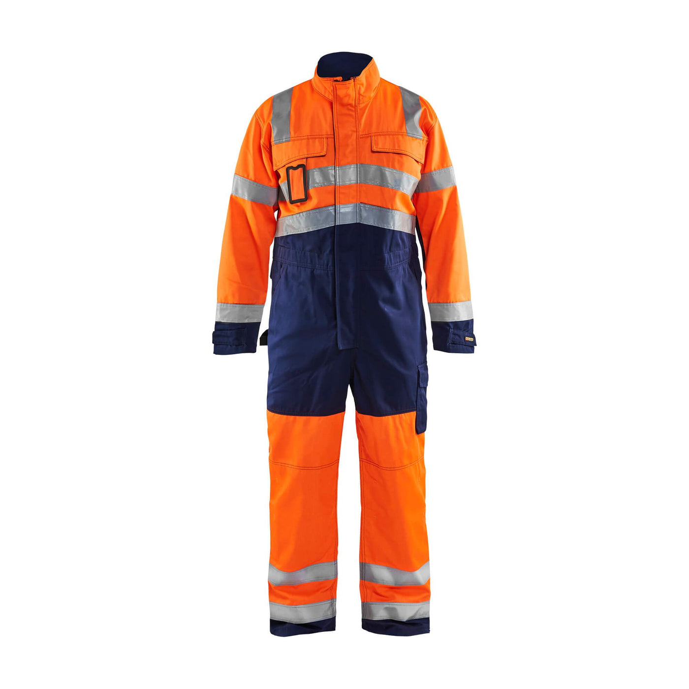 Blaklader 63731804 Workwear Hi-Vis Overalls Orange/Navy Blue Main #colour_orange-navy-blue