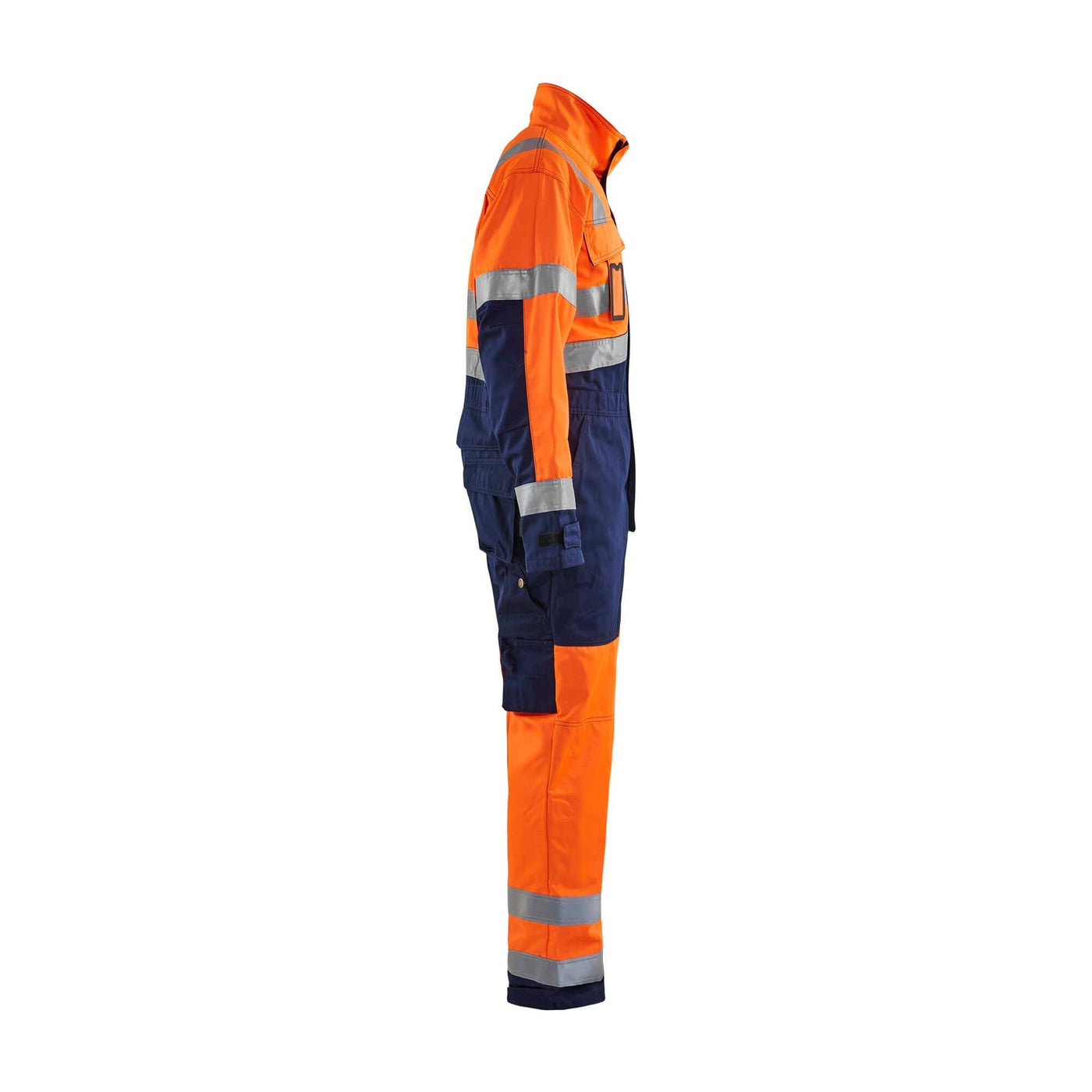 Blaklader 63731804 Workwear Hi-Vis Overalls Orange/Navy Blue Right #colour_orange-navy-blue