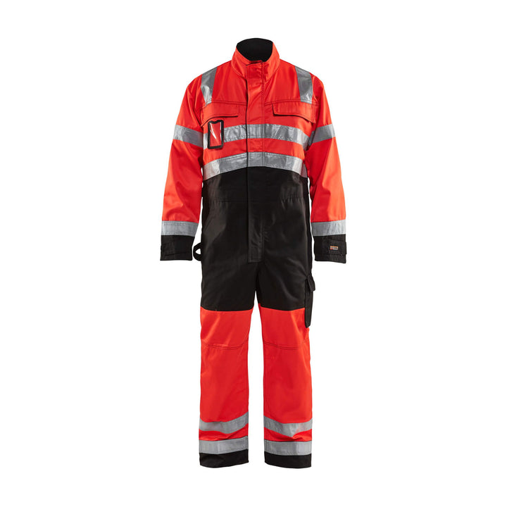 Blaklader 63731804 Workwear Hi-Vis Overalls Red/Black Main #colour_red-black