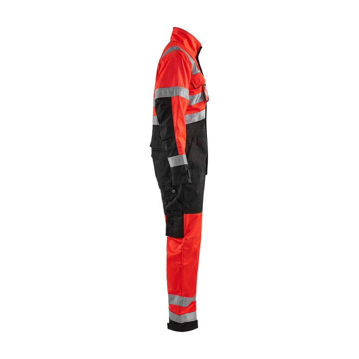 Blaklader 63731804 Workwear Hi-Vis Overalls Red/Black Right #colour_red-black