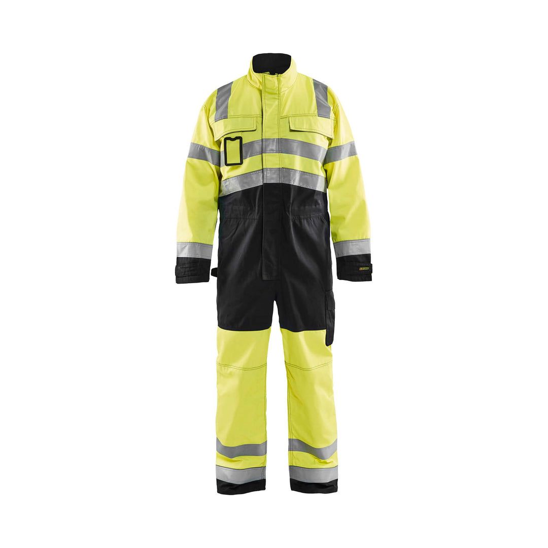 Blaklader 63731804 Workwear Hi-Vis Overalls Yellow/Black Main #colour_yellow-black