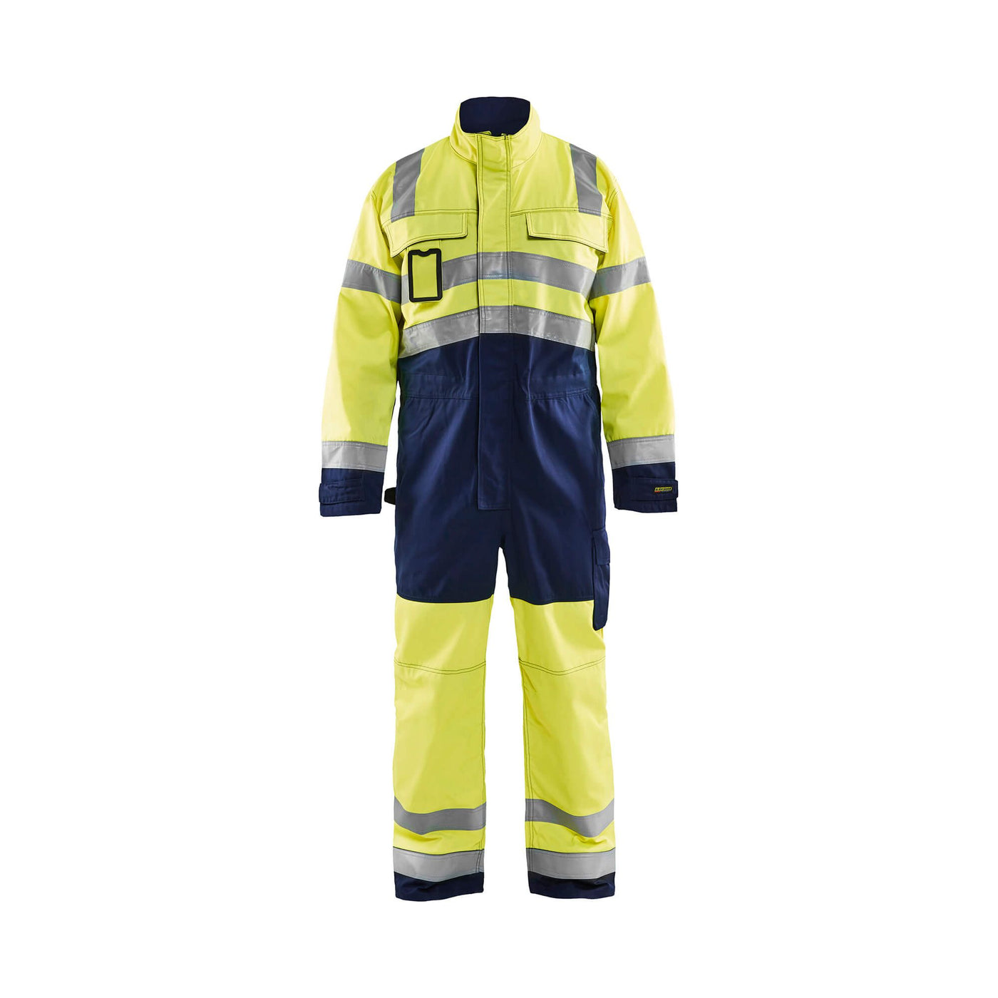 Blaklader 63731804 Workwear Hi-Vis Overalls Yellow/Navy Blue Main #colour_yellow-navy-blue