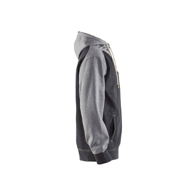 Blaklader 33991157 Workwear Hoodie Sweater Melange Black/Grey Right #colour_melange-black-grey