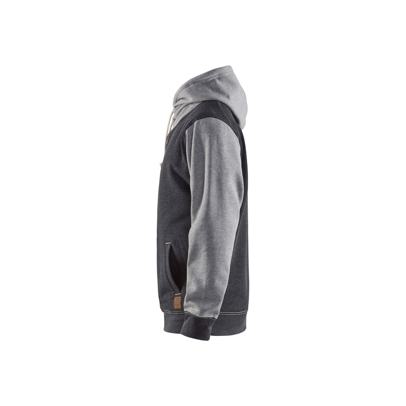 Blaklader 33991157 Workwear Hoodie Sweater Melange Black/Grey Left #colour_melange-black-grey