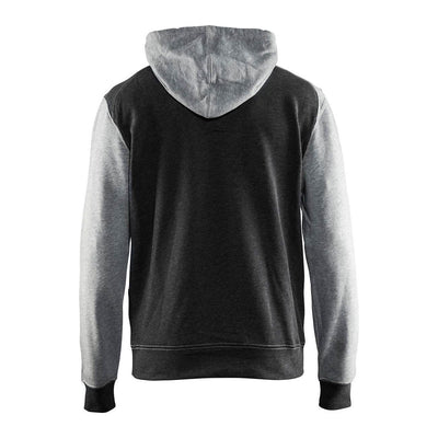 Blaklader 33991157 Workwear Hoodie Sweater Melange Black/Grey Rear #colour_melange-black-grey