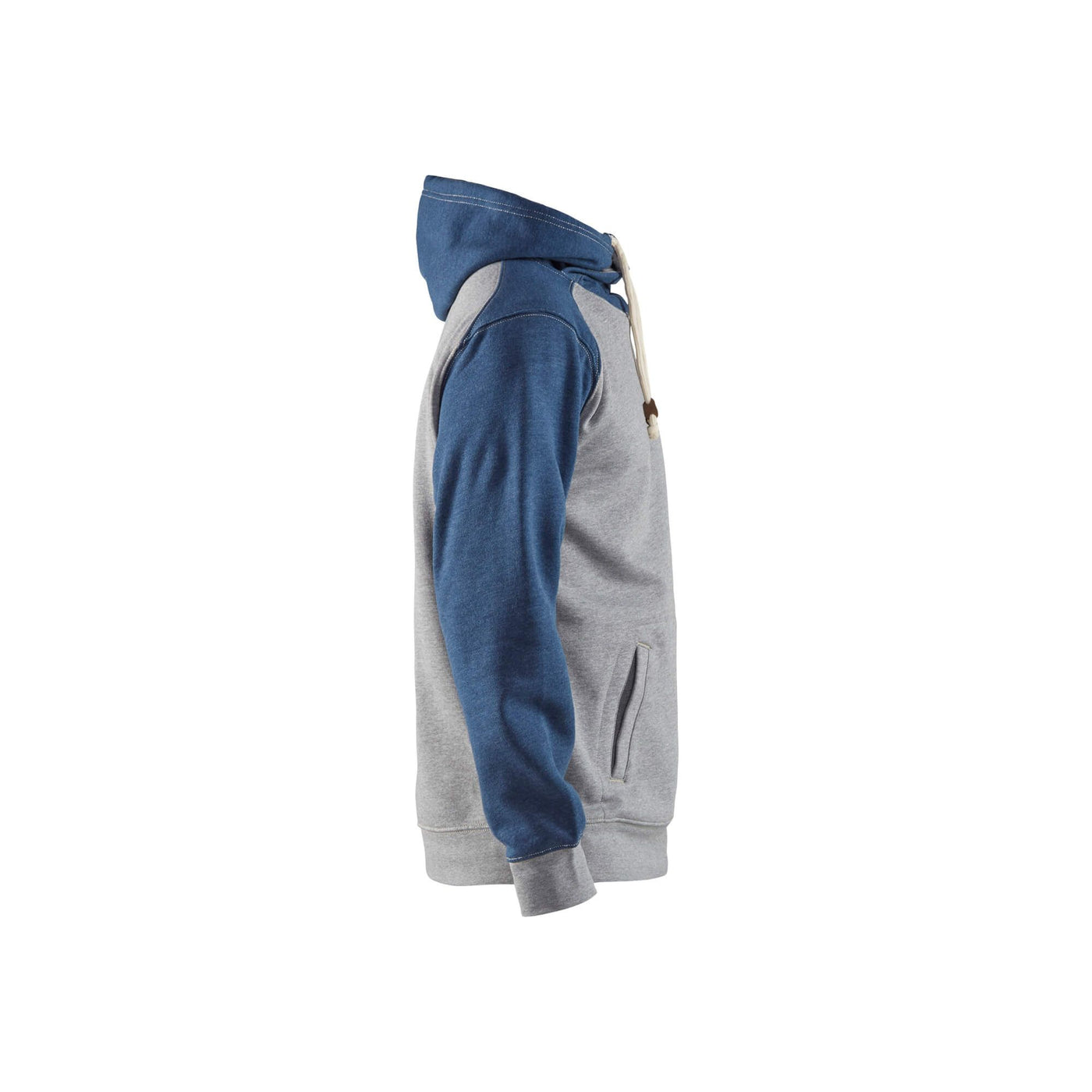 Blaklader 33991157 Workwear Hoodie Sweater Melange Grey/Blue Right #colour_melange-grey-blue