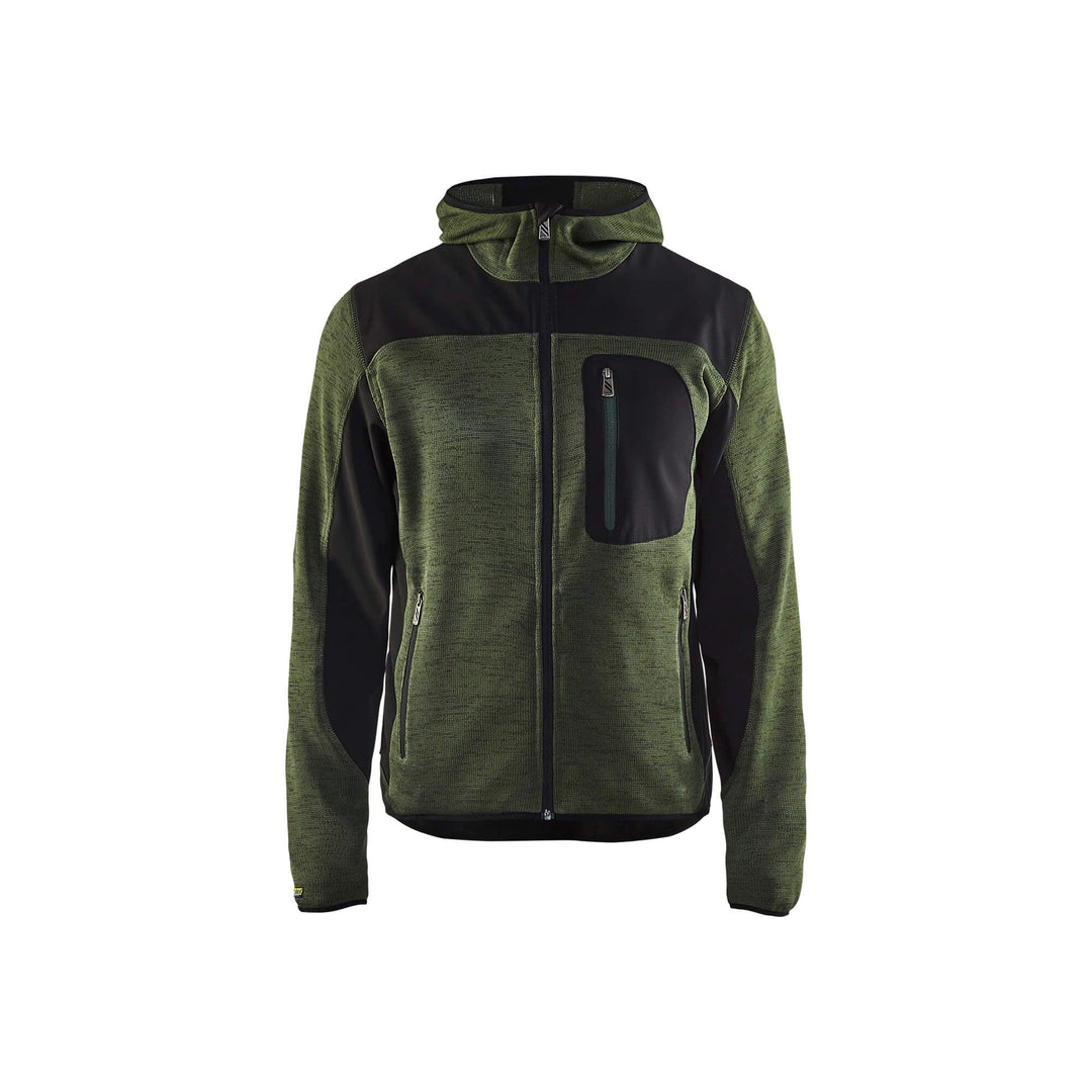 Blaklader 49302117 Workwear Knitted Jacket Army Green/Black Main #colour_army-green-black