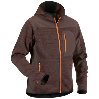 Blaklader 49302117 Workwear Knitted Jacket Brown Melange Main #colour_brown-melange
