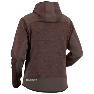 Blaklader 49302117 Workwear Knitted Jacket Brown Melange Rear #colour_brown-melange