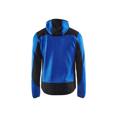 Blaklader 49302117 Workwear Knitted Jacket Cornflower Blue/Black Rear #colour_cornflower-blue-black