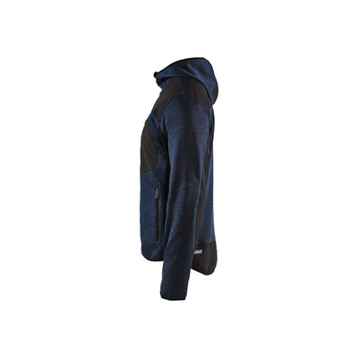 Blaklader 49302117 Workwear Knitted Jacket Dark Navy Blue/Black Left #colour_navy-blue-black