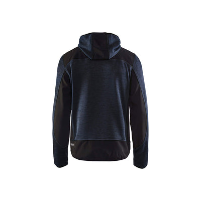 Blaklader 49302117 Workwear Knitted Jacket Dark Navy Blue/Black Rear #colour_navy-blue-black