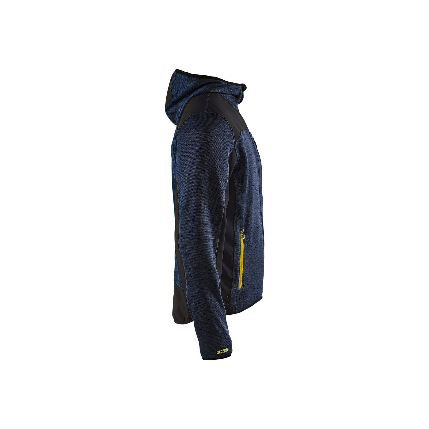 Blaklader 49302117 Workwear Knitted Jacket Dark Navy Blue/Yellow Right #colour_dark-navy-yellow