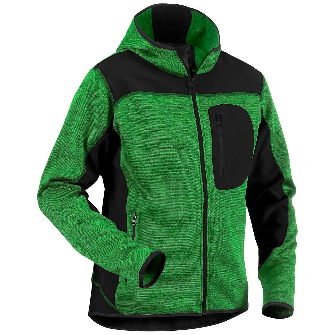 Blaklader 49302117 Workwear Knitted Jacket Green/Black Main #colour_green-black