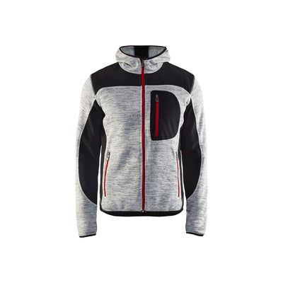 Blaklader 49302117 Workwear Knitted Jacket Grey Melange/Black Main #colour_grey-melange-black