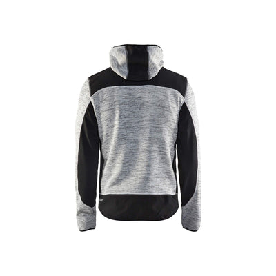 Blaklader 49302117 Workwear Knitted Jacket Grey Melange/Black Rear #colour_grey-melange-black