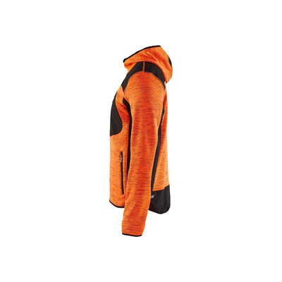 Blaklader 49302117 Workwear Knitted Jacket Orange/Black Left #colour_orange-black