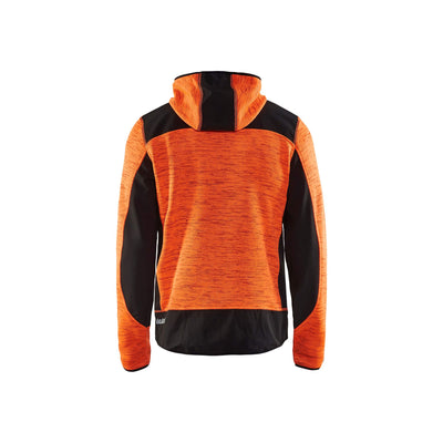 Blaklader 49302117 Workwear Knitted Jacket Orange/Black Rear #colour_orange-black