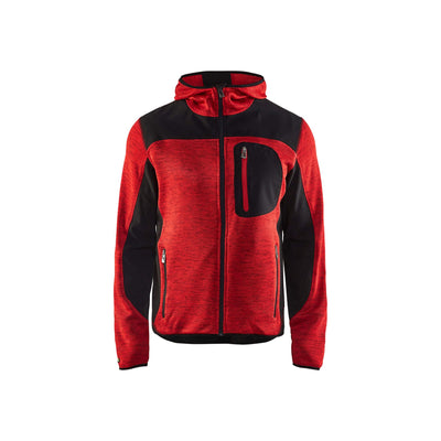 Blaklader 49302117 Workwear Knitted Jacket Red/Black Main #colour_red-black