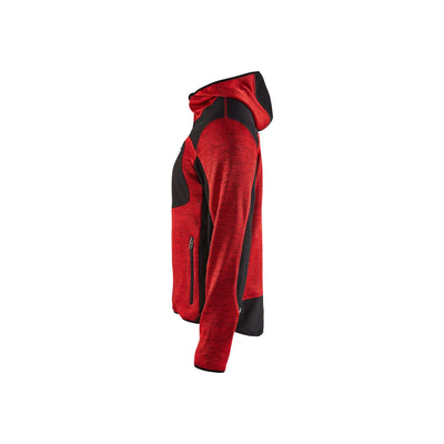 Blaklader 49302117 Workwear Knitted Jacket Red/Black Left #colour_red-black