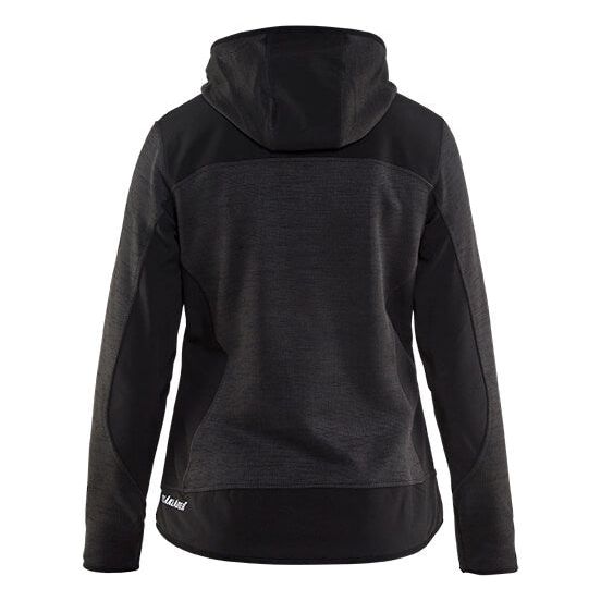 Blaklader 49312117 Workwear Knitted Jacket Dark Grey/Black Rear #colour_dark-grey-black