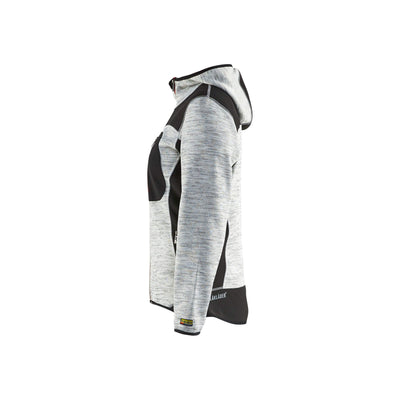 Blaklader 49312117 Workwear Knitted Jacket Grey Melange/Black Left #colour_grey-melange-black