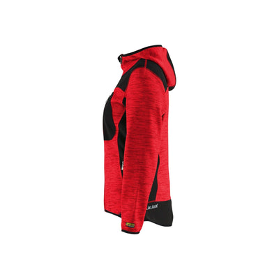Blaklader 49312117 Workwear Knitted Jacket Red/Black Left #colour_red-black