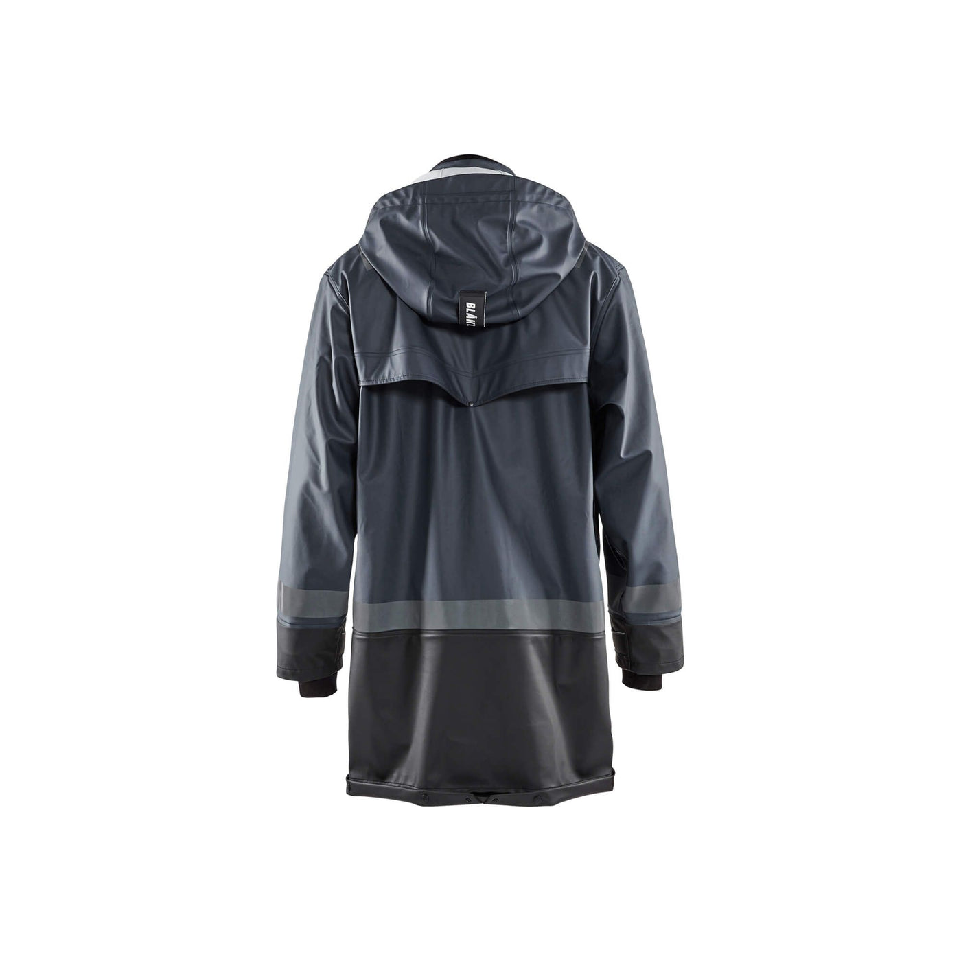 Blaklader 43212003 Workwear Rain Jacket Dark Grey/Black Rear #colour_dark-grey-black