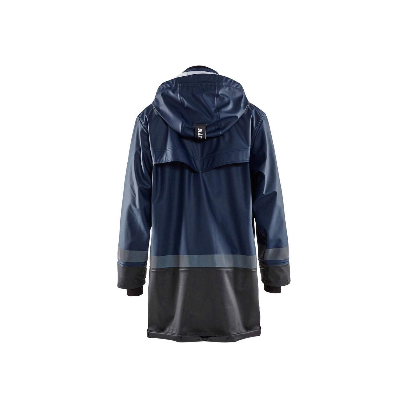 Blaklader 43212003 Workwear Rain Jacket Dark Navy Blue/Black Rear #colour_dark-navy-black