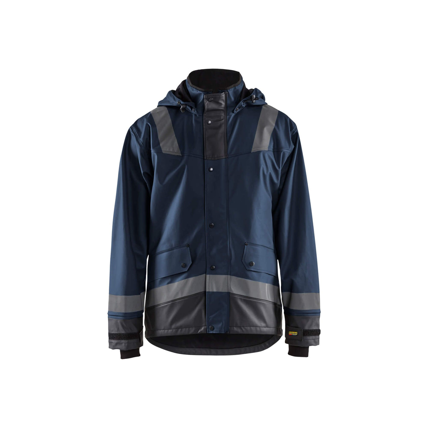 Blaklader 43222003 Workwear Rain Jacket Dark Navy Blue/Black Main #colour_dark-navy-black