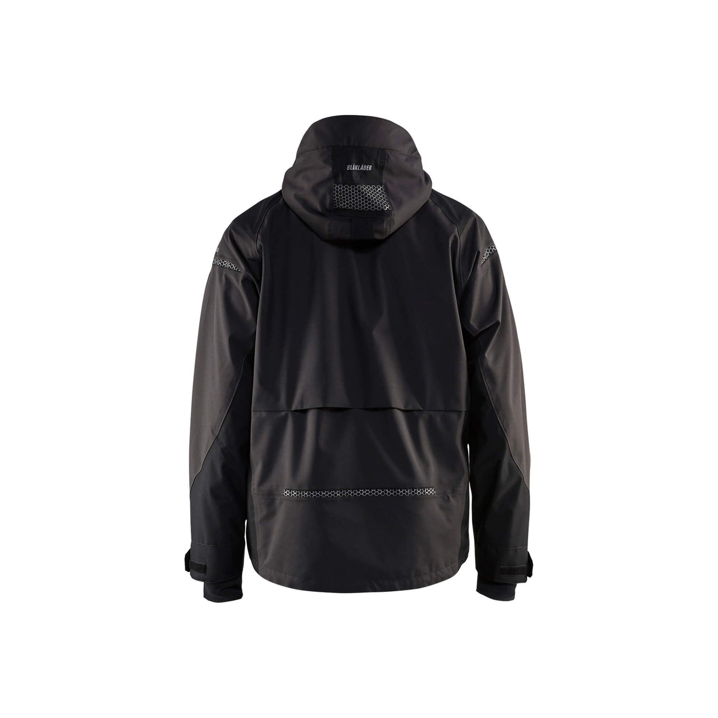 Blaklader 49881987 Workwear Shell Jacket Dark Grey/Black Rear #colour_dark-grey-black