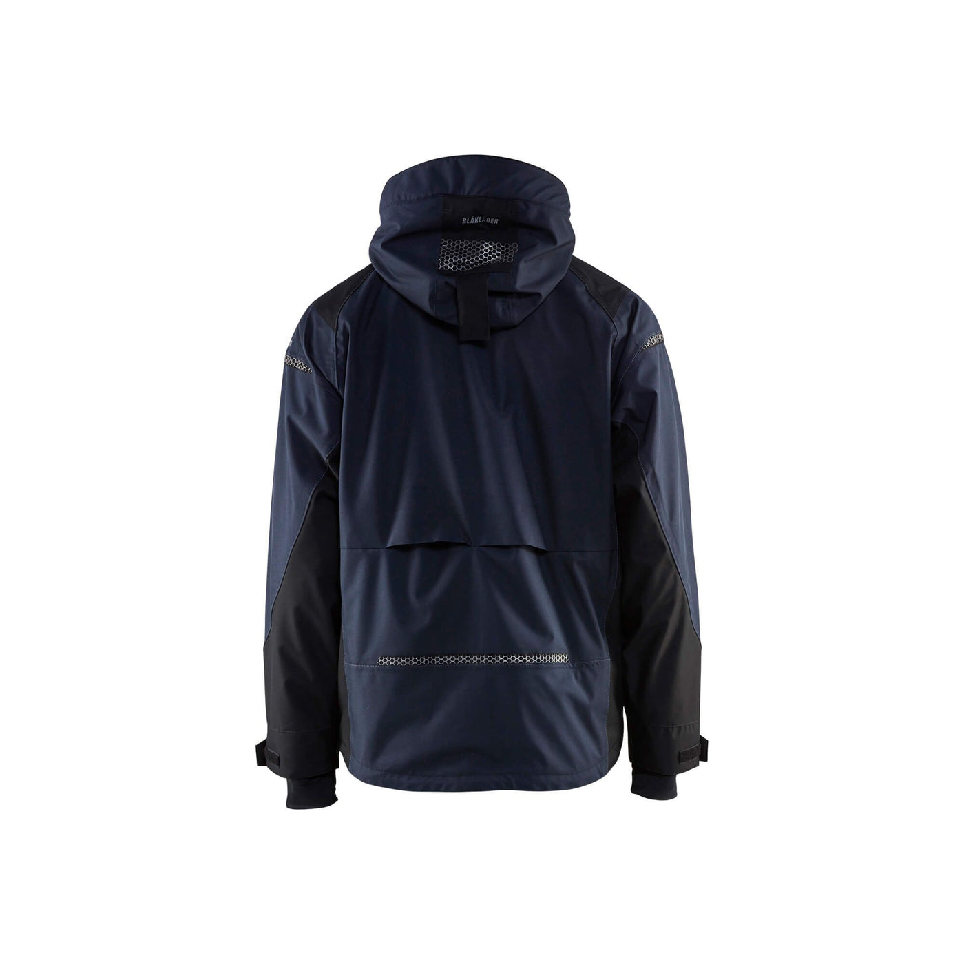 Blaklader 49881987 Workwear Shell Jacket Dark Navy Blue/Black Rear #colour_dark-navy-black