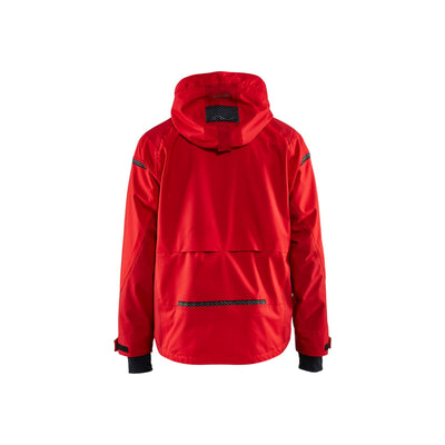 Blaklader 49881987 Workwear Shell Jacket Red/Dark Red Rear #colour_red-dark-red