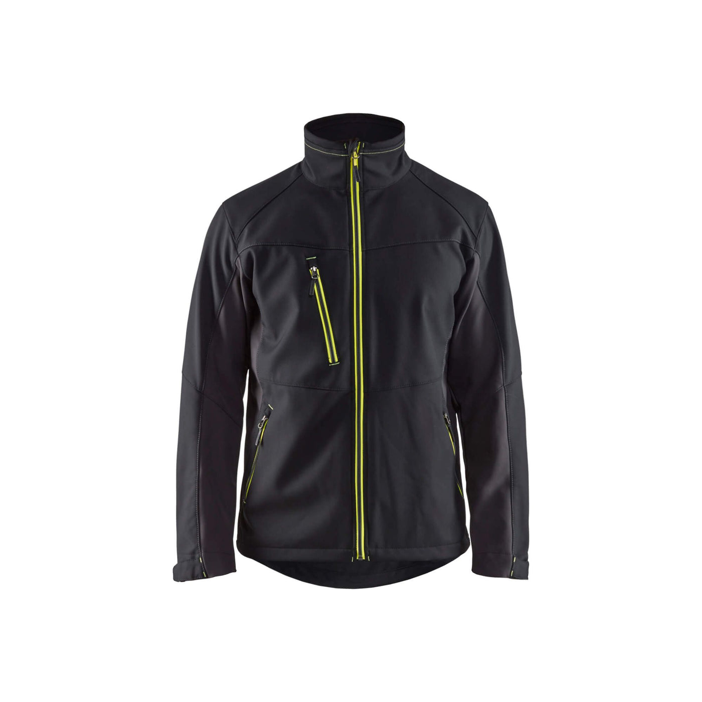 Blaklader 49502516 Workwear Softshell Jacket Black/Hi-Vis Yellow Main #colour_black-yellow