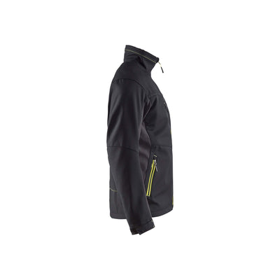 Blaklader 49502516 Workwear Softshell Jacket Black/Hi-Vis Yellow Right #colour_black-yellow