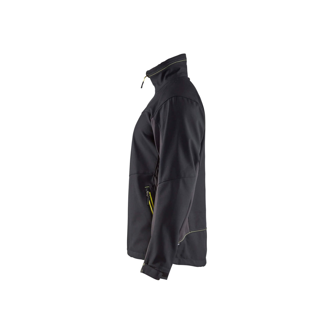 Blaklader 49502516 Workwear Softshell Jacket Black/Hi-Vis Yellow Left #colour_black-yellow