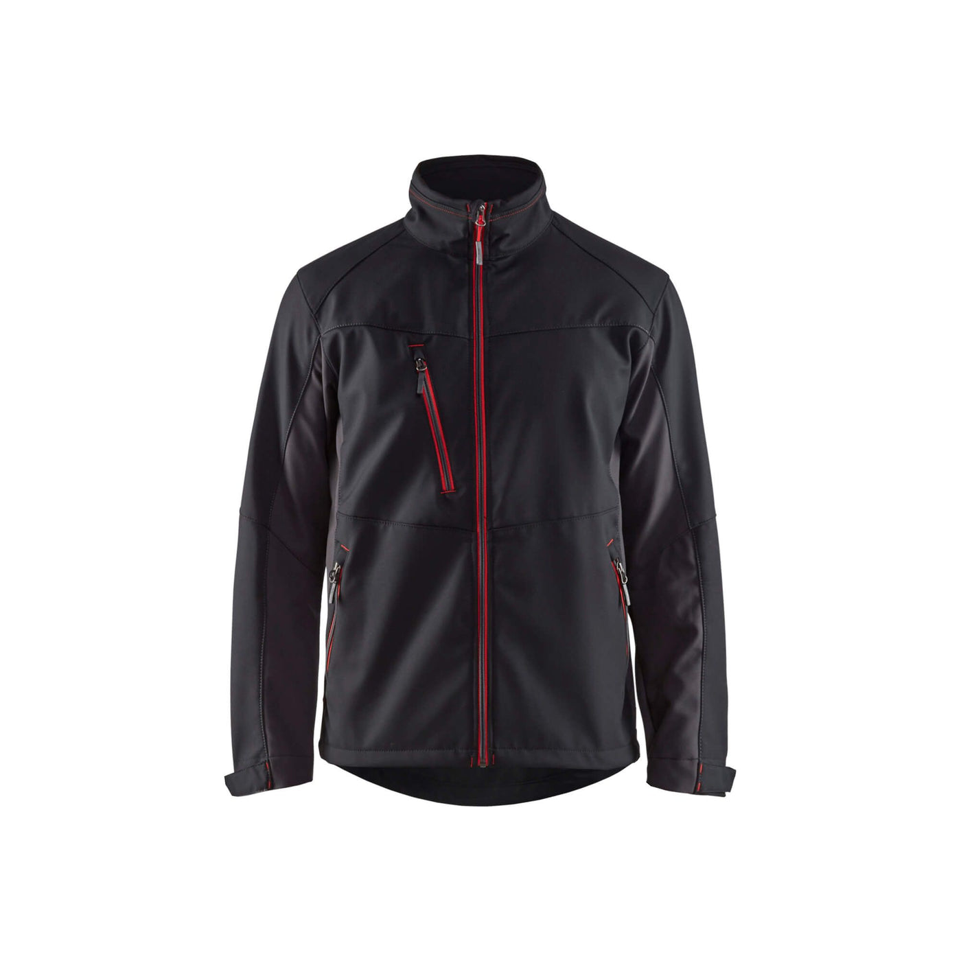 Blaklader 49502516 Workwear Softshell Jacket Black/Red Main #colour_black-red
