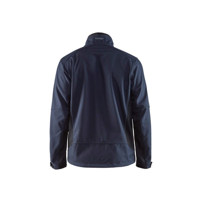 Blaklader 49502516 Workwear Softshell Jacket Dark Navy Blue/Black Rear #colour_dark-navy-black