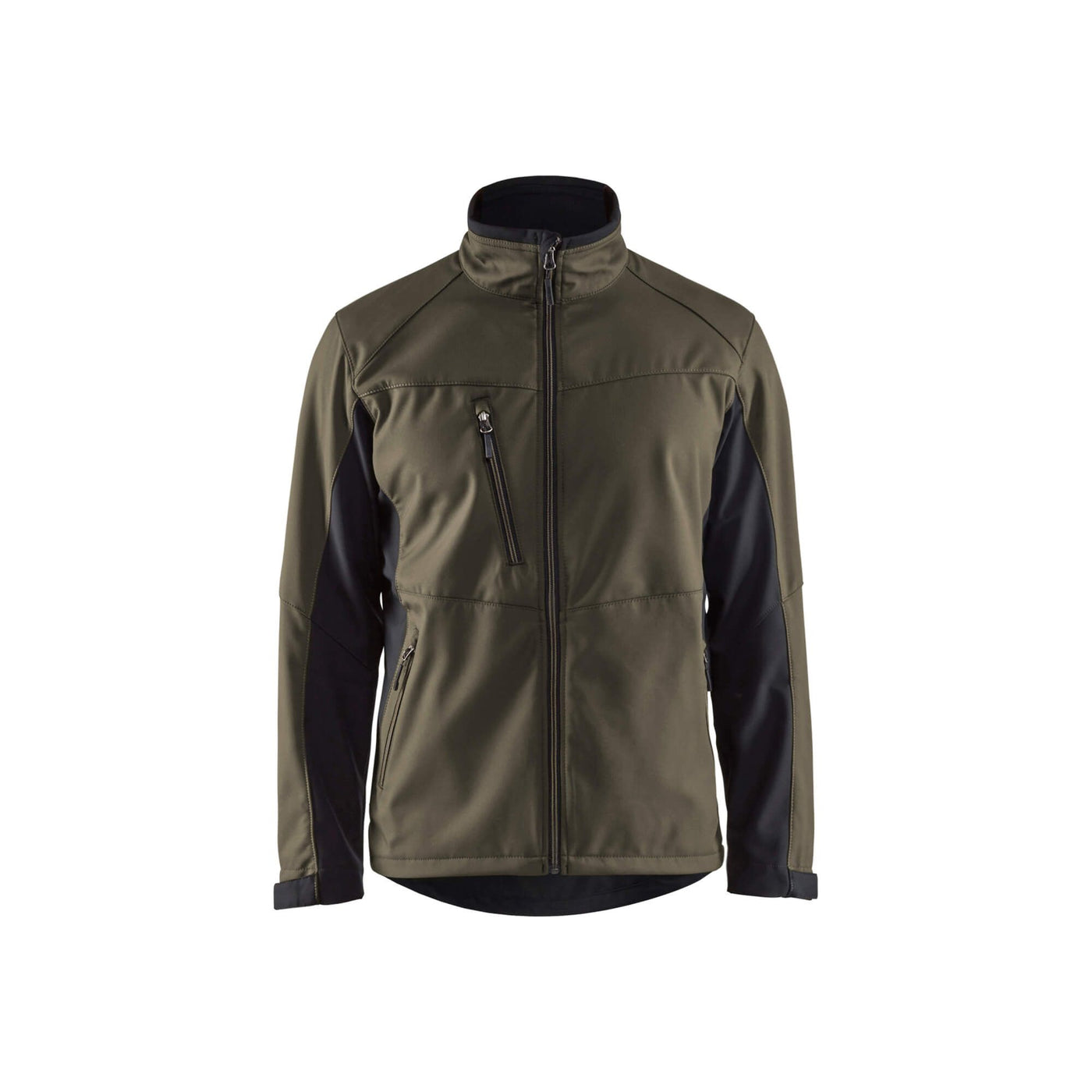 Blaklader 49502516 Workwear Softshell Jacket Dark Olive Green/Black Main #colour_dark-olive-green-black