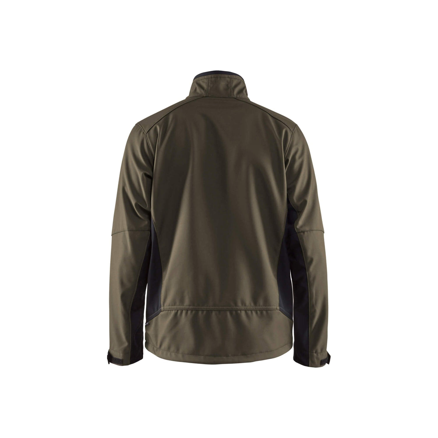 Blaklader 49502516 Workwear Softshell Jacket Dark Olive Green/Black Rear #colour_dark-olive-green-black