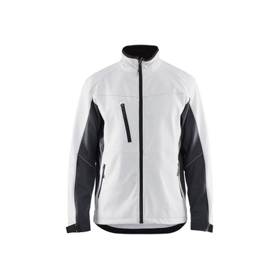 Blaklader 49502516 Workwear Softshell Jacket White/Dark Grey Main #colour_white-dark-grey