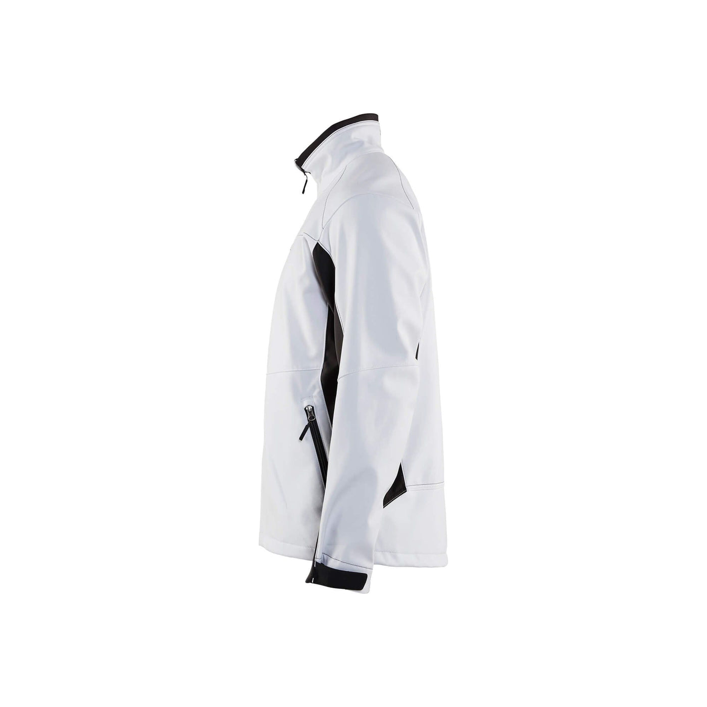 Blaklader 49502516 Workwear Softshell Jacket White/Dark Grey Left #colour_white-dark-grey