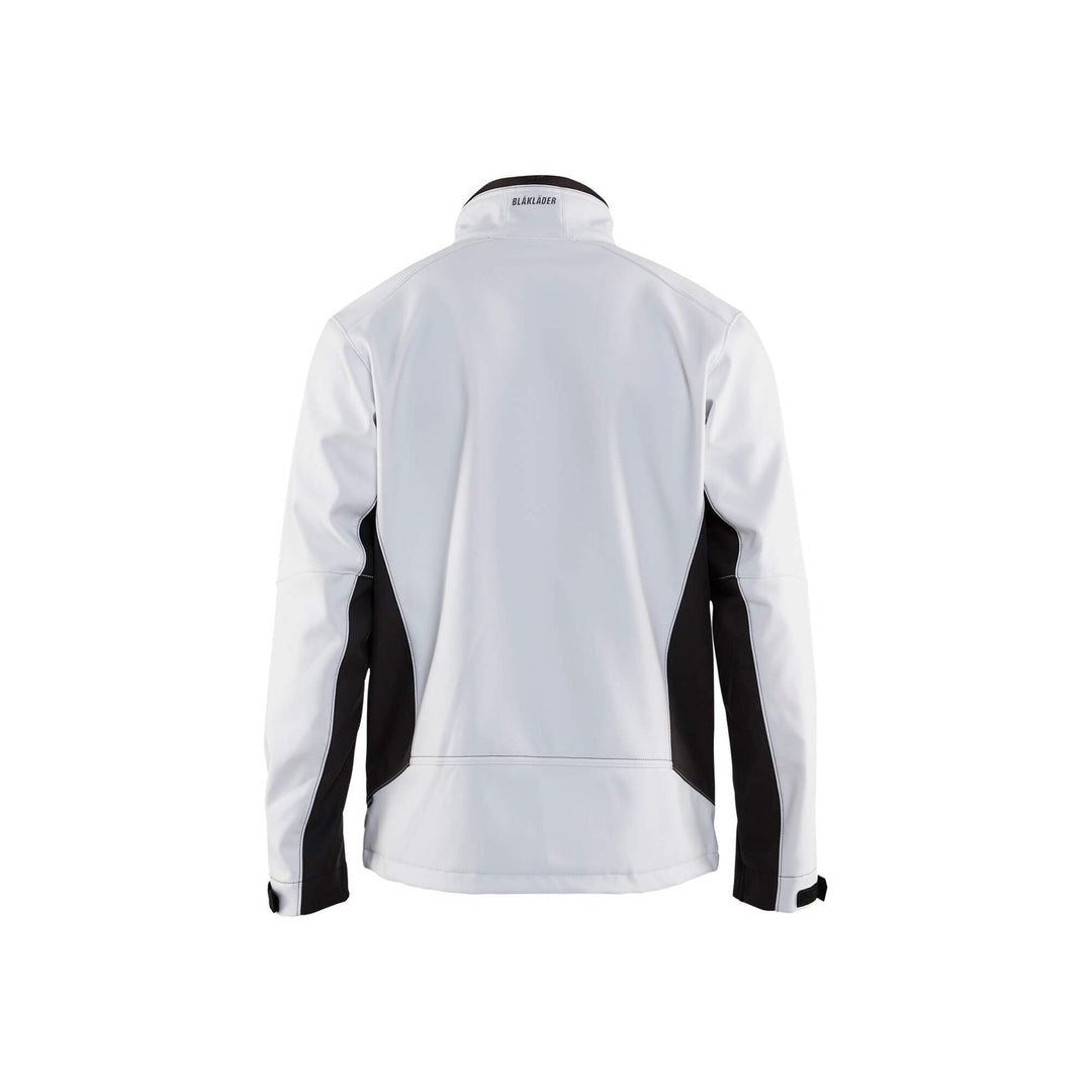 Blaklader 49502516 Workwear Softshell Jacket White/Dark Grey Rear #colour_white-dark-grey